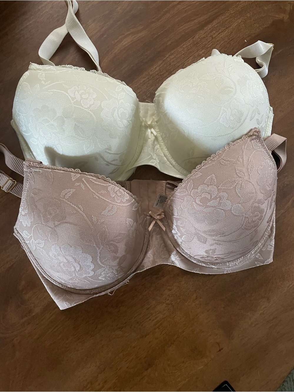 Women’s Lace T-Shirt Bra - Ivory and Blush